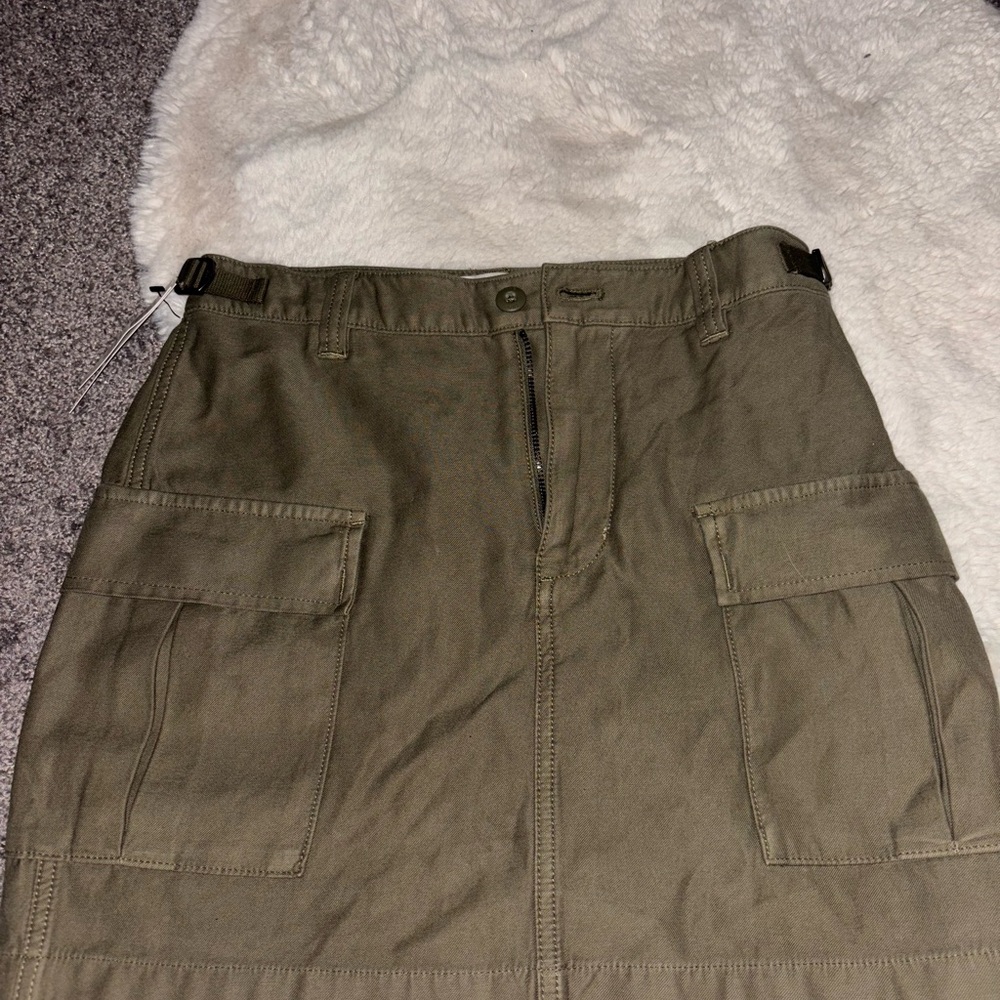Olive Green New Cargo Skirt